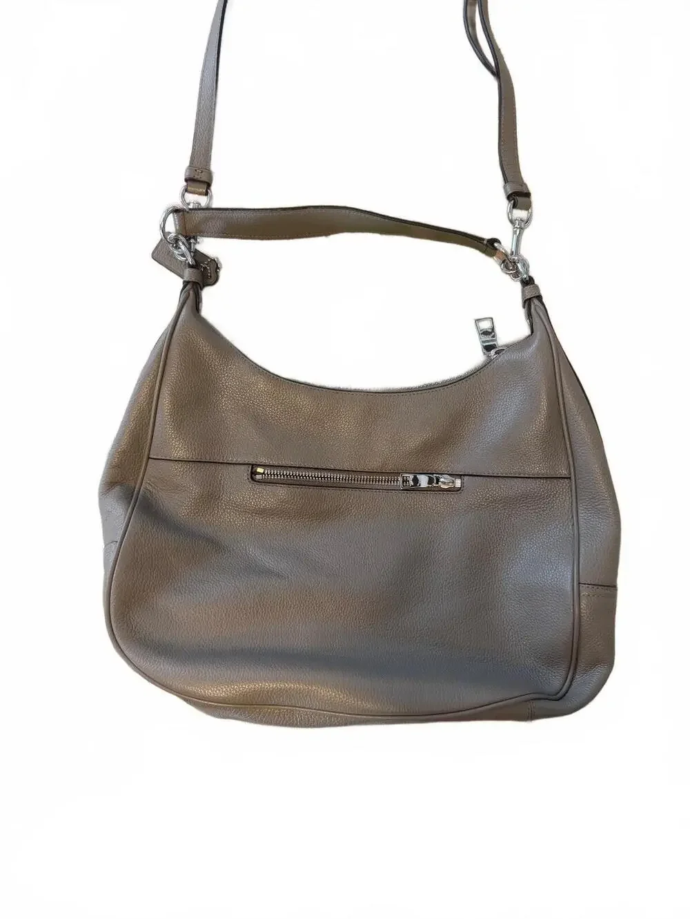 Coach Pebbled Leather Shoulder Bag in Taupe